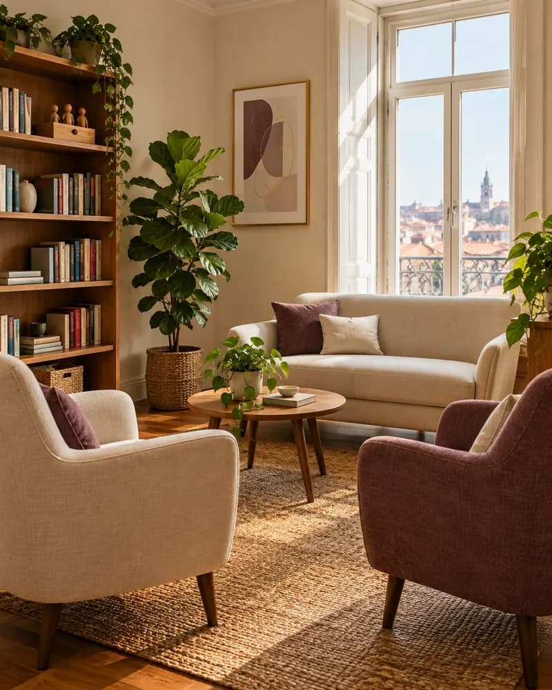 O consultório de Sónia da Rocha no Porto, com dois cadeirões e plantas